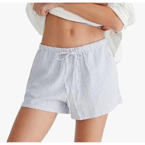 Aeropostale Striped Linen Boxer Shorts Colony Blue Women Size XS
